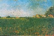 Vincent Van Gogh Farmhouses in a Wheat Field near Arles Spain oil painting artist